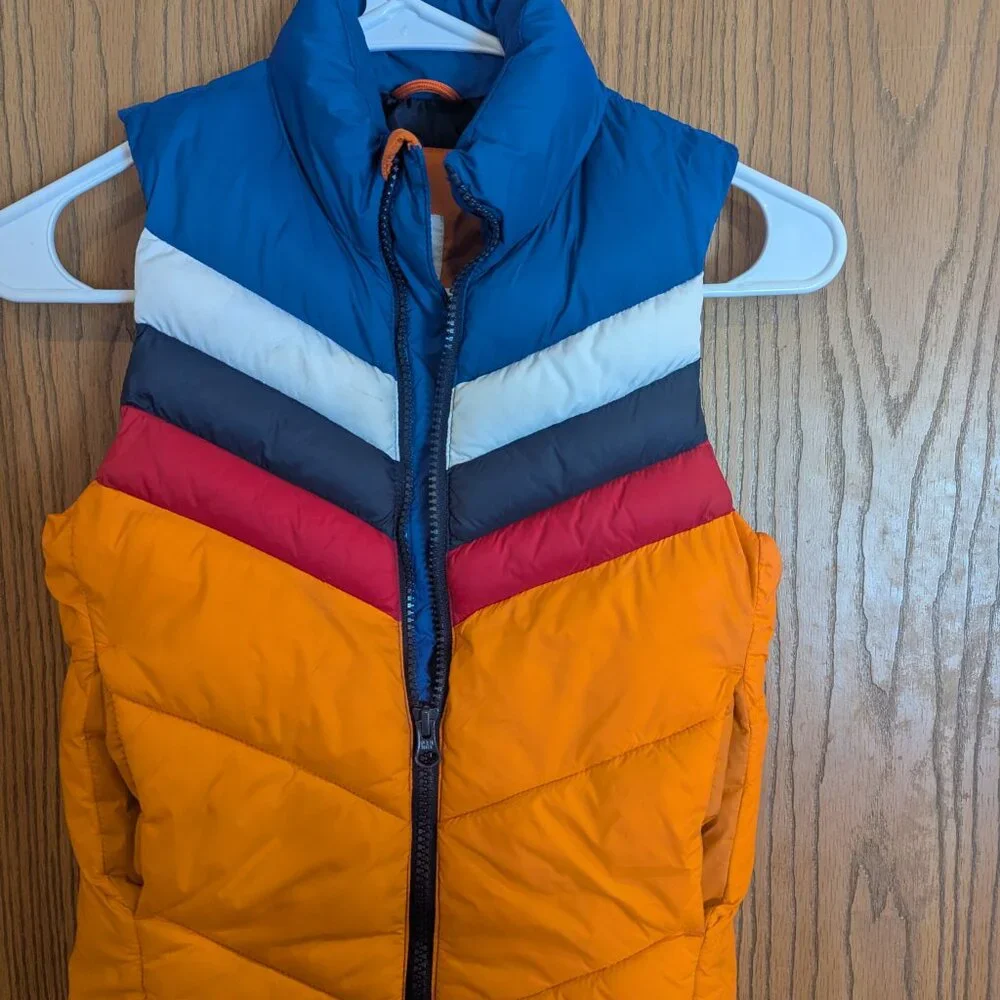 Gap Puffer Vest Retro Vibes Warm Bright Colors Zip-Unisex‎ XS
